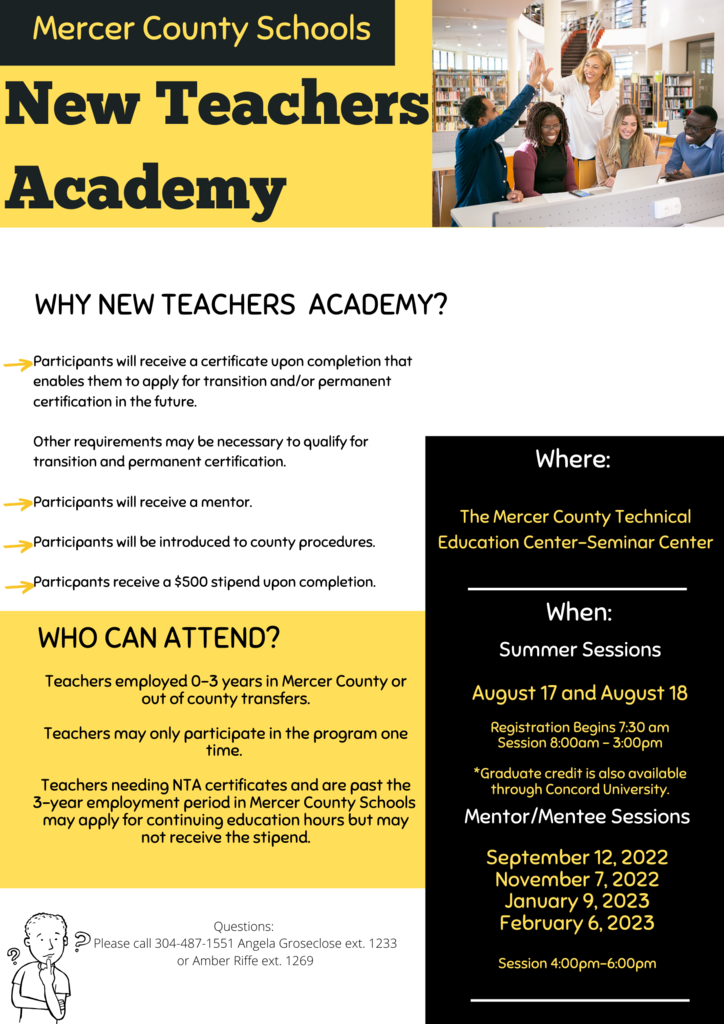 New Teacher academy flyer